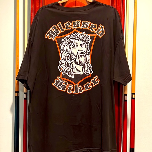 HE IS FREEDOM BLESSED BIKER JESUS TEE SHIRT - Picture 1 of 7